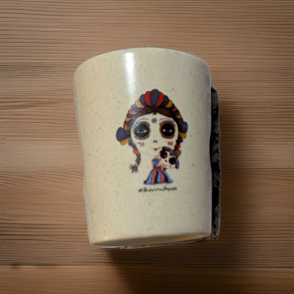 Patricia Fornos Day of the Dead Ceramic Shot Glass "Always Wear A Smile"